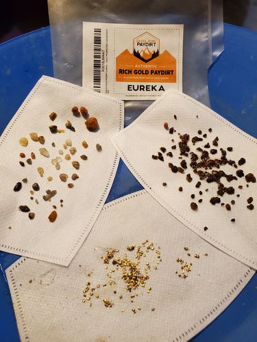 Customer photo review of Goldn Paydirt 'EUREKA' Panning Pay Dirt Bag Gold Paydirt Panning Unsearched