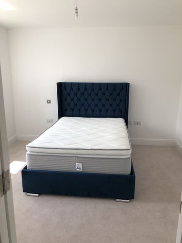 Customer photo review of Julius Winged Plush Bed Frame