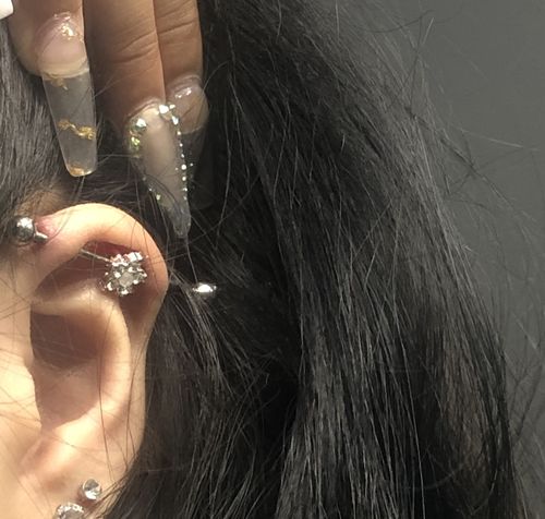 Customer photo review of Opal Flower Industrial Barbell