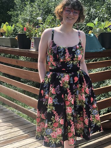 Customer photo review of PRE ORDER  - Ingenue Dress in Black Vintage Floral Print - Vixen by Micheline Pitt