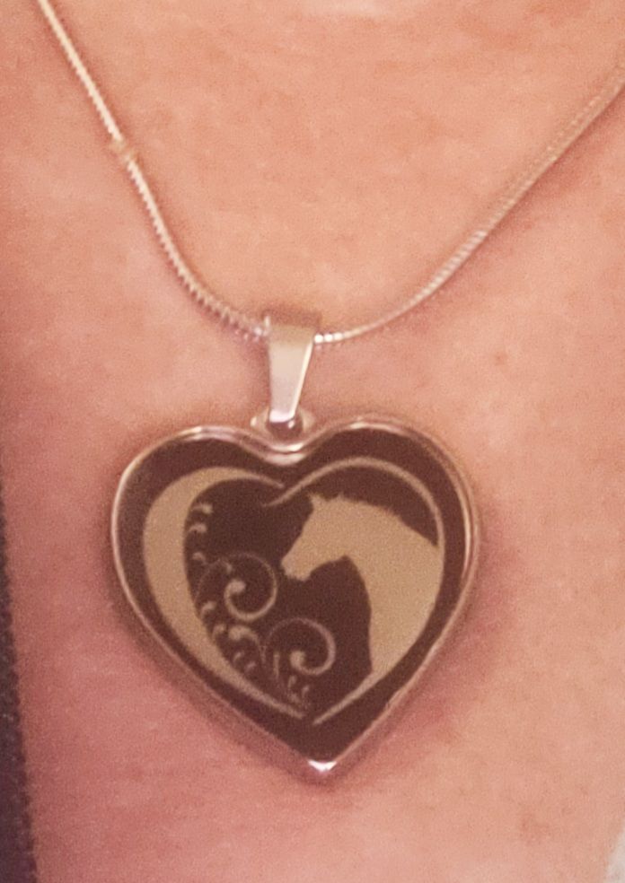 Customer photo review of Horse Love - Heart Necklace