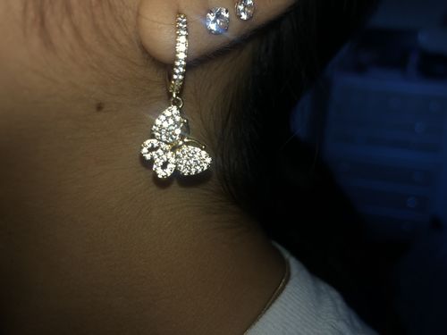 Customer photo review of Icy mariposa  earrings