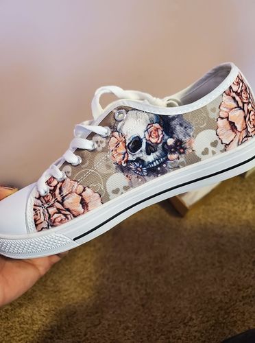 Customer photo review of Floral Skull Low Top