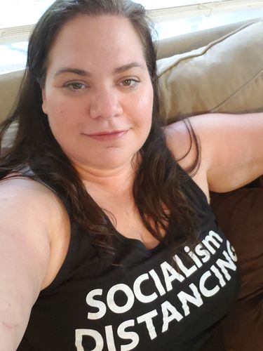 Customer photo review of Socialism Distancing Womens Apparel