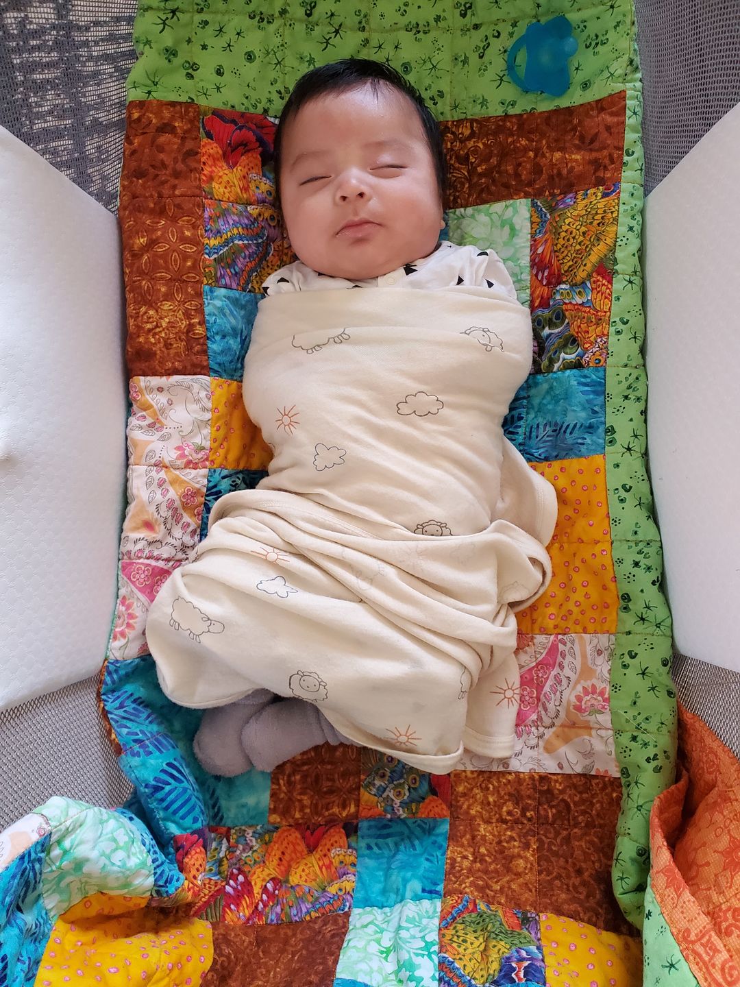 Customer photo review of Swaddle Blanket, Merino Wool, Newborn to 3 Months, Sheep