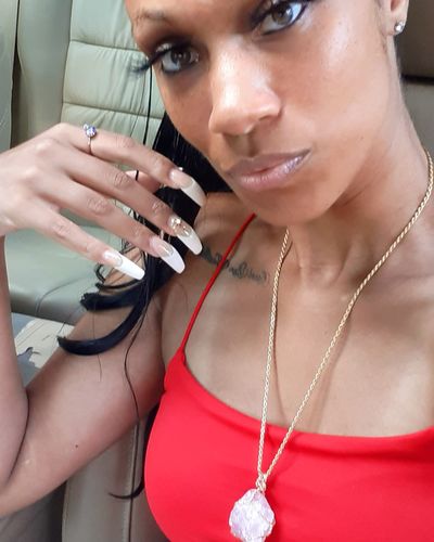 Customer photo review of Raw Amethyst/Rose Quartz Necklace