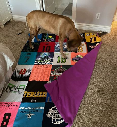 T-shirt quilt featuring mhs volleyball team by Anita from AZ