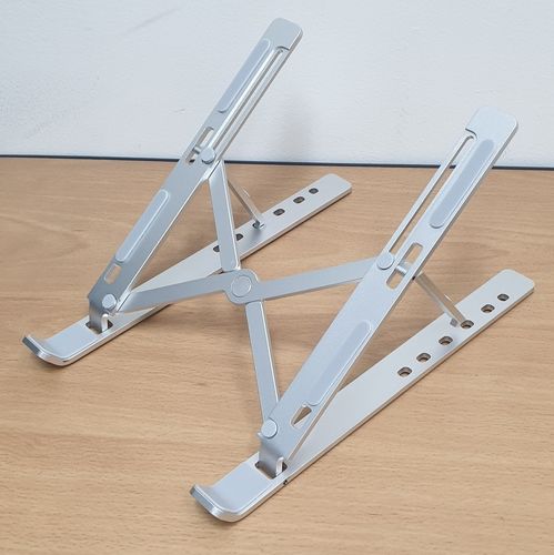 Customer photo review of Laptop Stand | Aluminium, Portable & Foldable