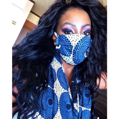 Customer photo review of ADULT FACE MASK WITH MATCHING HEAD WRAP