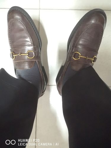 Customer photo review of Penny Loafer Horsebit Buckle - Coffee Crocodile Leather (Crepe Sole)