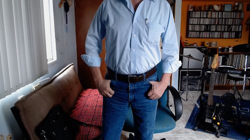 Customer photo review of Camisa de Vestir Celeste