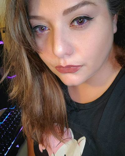Customer photo review of Icoloured® Donut Purple Colored Contact Lenses