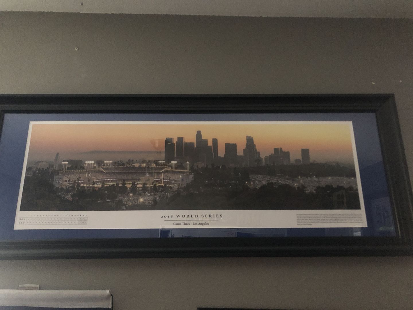 Customer photo review of Dodger Stadium 2018 World Series Historic Game Three Poster With Boxscore
