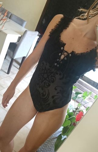 Customer photo review of Lace Mesh Bodysuit