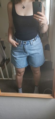 A U. review of High waist side leg denim jean shorts L004# image 1 out of 1