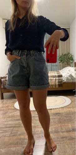 M O. review of High waist side leg denim jean shorts L004# image 1 out of 1