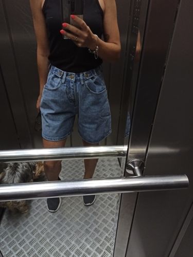 M A. review of High waist side leg denim jean shorts L004# image 1 out of 1