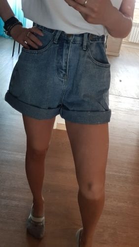 R A. review of High waist side leg denim jean shorts L004# image 1 out of 1