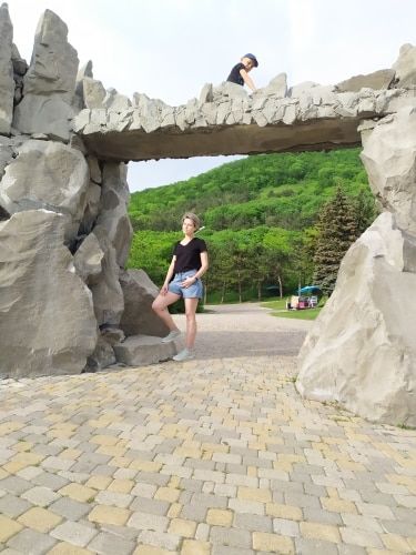 K A. review of High waist side leg denim jean shorts L004# image 1 out of 1