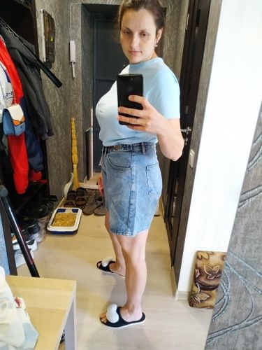 E A. review of High waist side leg denim jean shorts L004# image 1 out of 1