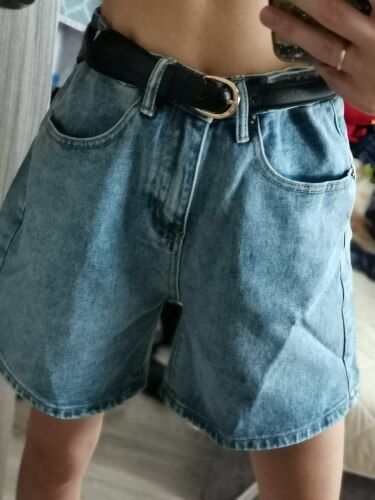 Shopper review of High waist side leg denim jean shorts L004# image 1 out of 1