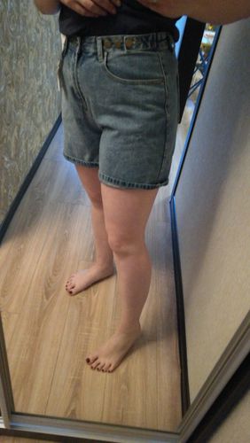 D A. review of High waist side leg denim jean shorts L004# image 1 out of 1