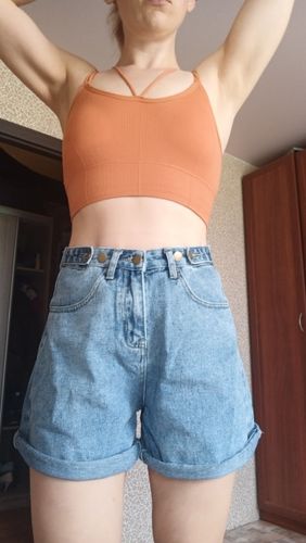 I A. review of High waist side leg denim jean shorts L004# image 1 out of 1