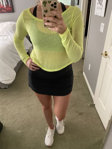 Customer photo review of Sleek Pleated Skirt - Black