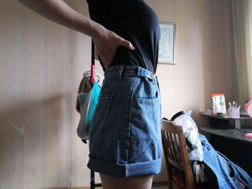 G G. review of High waist side leg denim jean shorts L004# image 1 out of 1