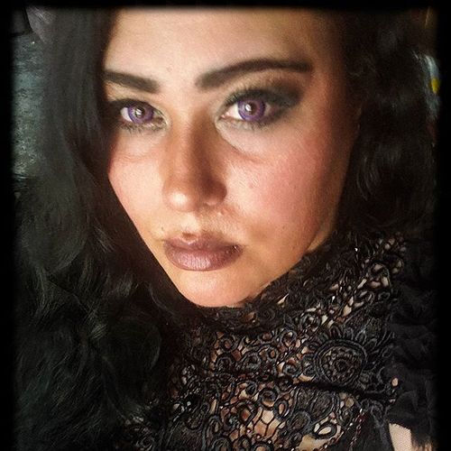 Customer photo review of Icoloured® Elf Purple Colored Contact Lenses