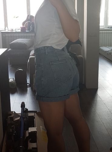 D A. review of High waist side leg denim jean shorts L004# image 1 out of 1