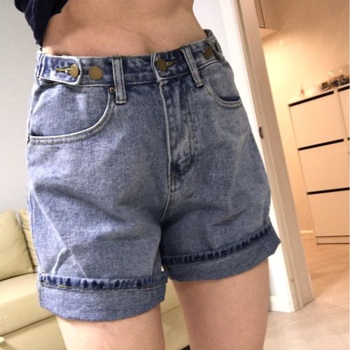 N L. review of High waist side leg denim jean shorts L004# image 1 out of 1