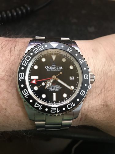 Customer photo review of Oceaneva™ Men's GMT Deep Marine Explorer 1250M Pro Diver Watch Black