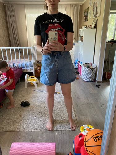 M review of High waist side leg denim jean shorts L004# image 1 out of 1