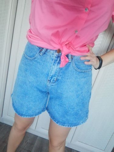 S A. review of High waist side leg denim jean shorts L004# image 1 out of 1