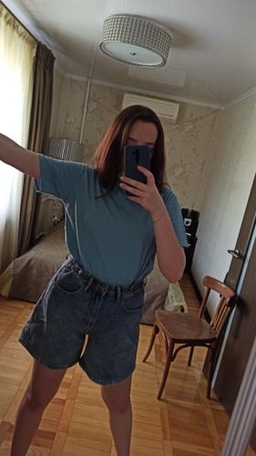 K A. review of High waist side leg denim jean shorts L004# image 1 out of 1