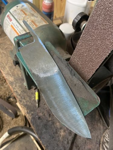 Customer photo review of 2 X 72 Inch Aluminum Oxide Metal Sanding Belts, 6 Pack