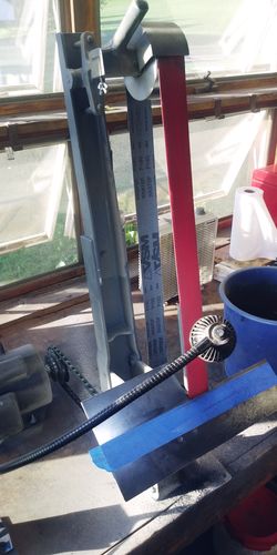 Customer photo review of 2 X 72 Inch Flexible Ceramic Sanding Belts, 6 Pack