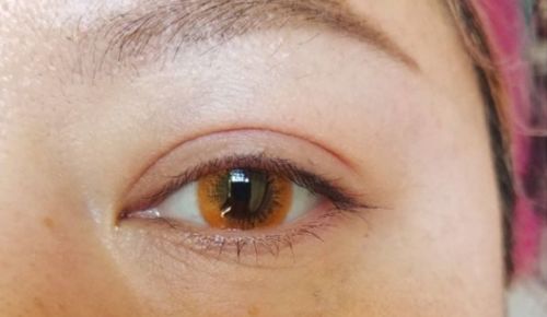 Customer photo review of Icoloured® Aurora Brown Colored Contact Lenses