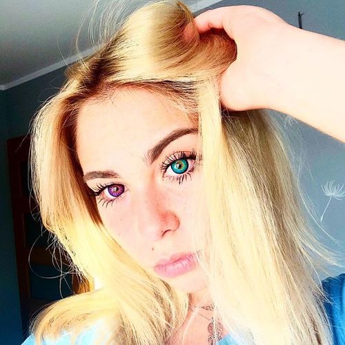 Customer photo review of Icoloured® Elf Green Naruto Colored Contact Lenses