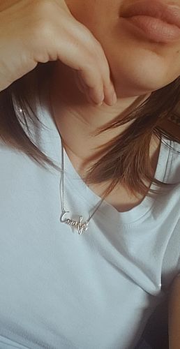 Customer photo review of Cursive Style Name Necklace