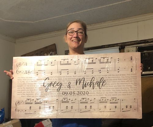 Customer photo review of Custom Couple Music Premium Canvas - Ready to Hang