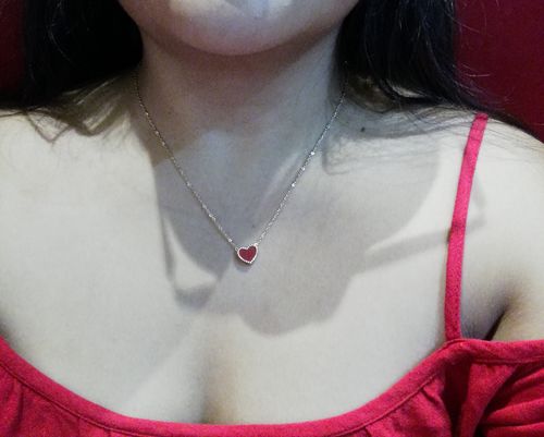Customer photo review of Collar doble vista de Corazón