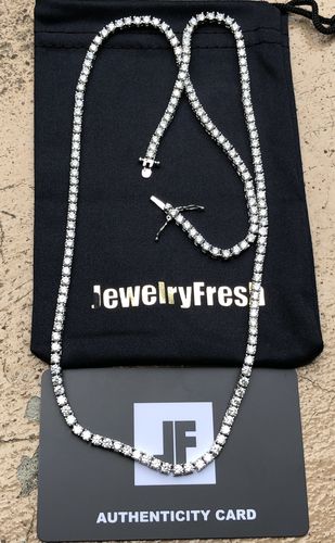 Customer photo review of 3mm Lab Made Small Stone Silver Tennis Chain