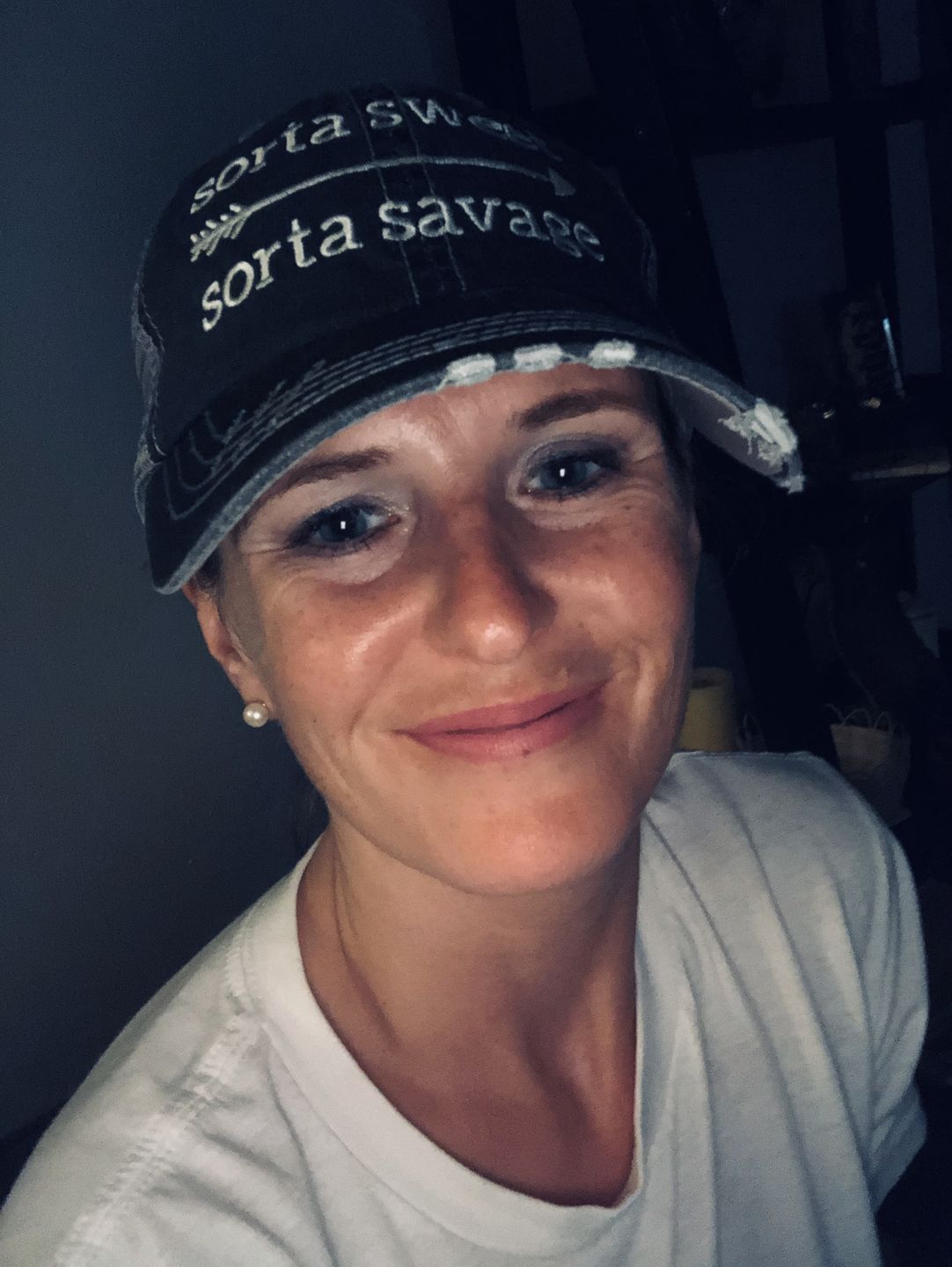 Customer photo review of Sorta Sweet Sorta Savage Trucker Hat