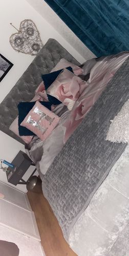 Customer photo review of Custom options for Plano Soft Grey Naple Chesterfield Sleigh Bed Frame