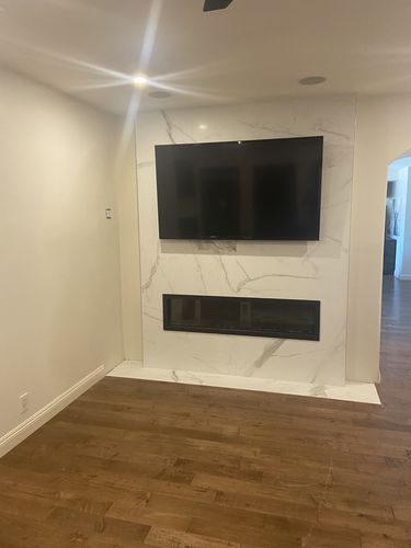 Customer photo review of Remii 65'' Extra Slim Built-In Indoor and Outdoor Electric Fireplace