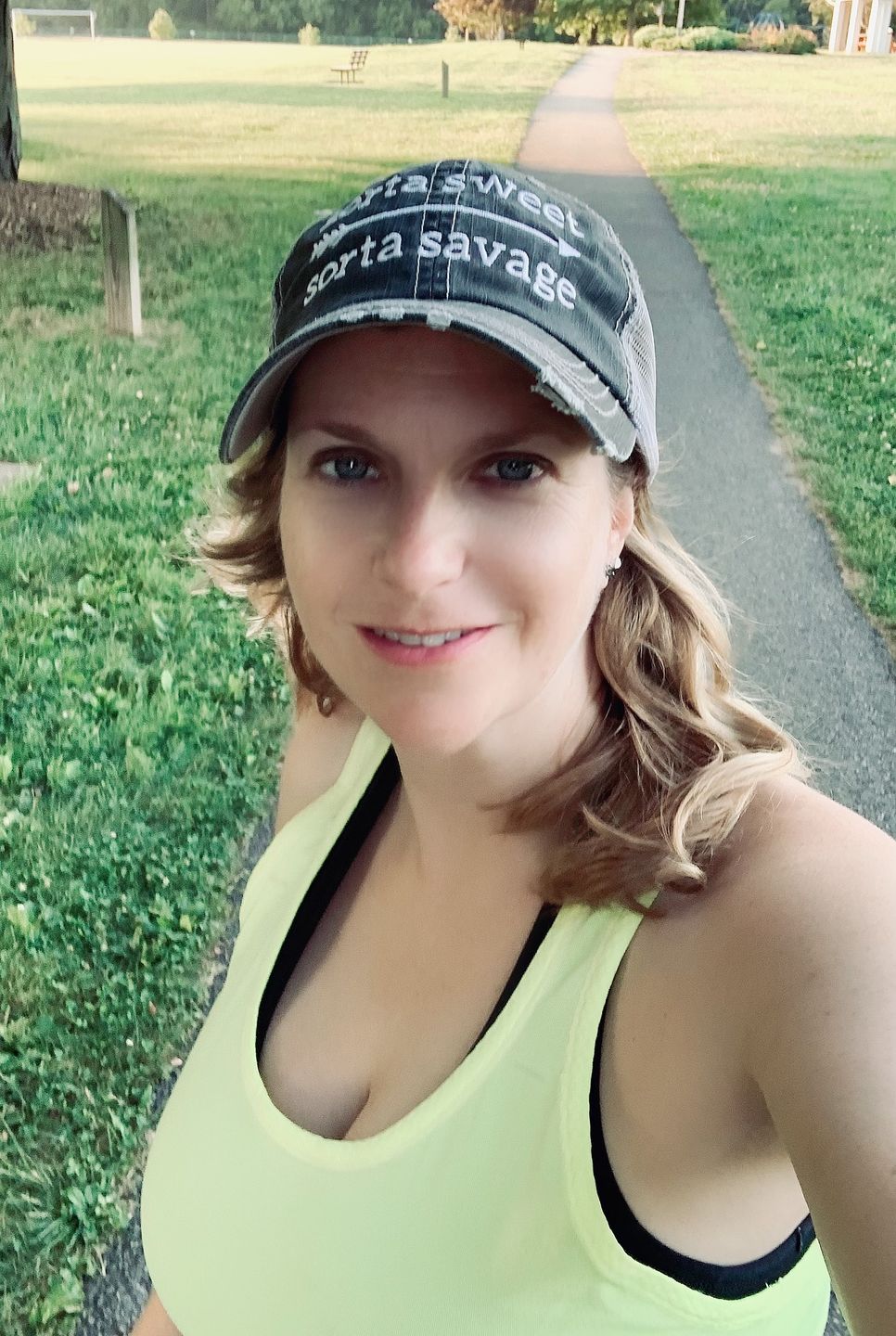 Customer photo review of Sorta Sweet Sorta Savage Trucker Hat