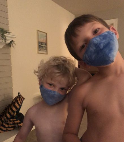 Customer photo review of *PRE-ORDER* SET OF 2 ATLANTIC BLUE KIDS’ FACE MASKS