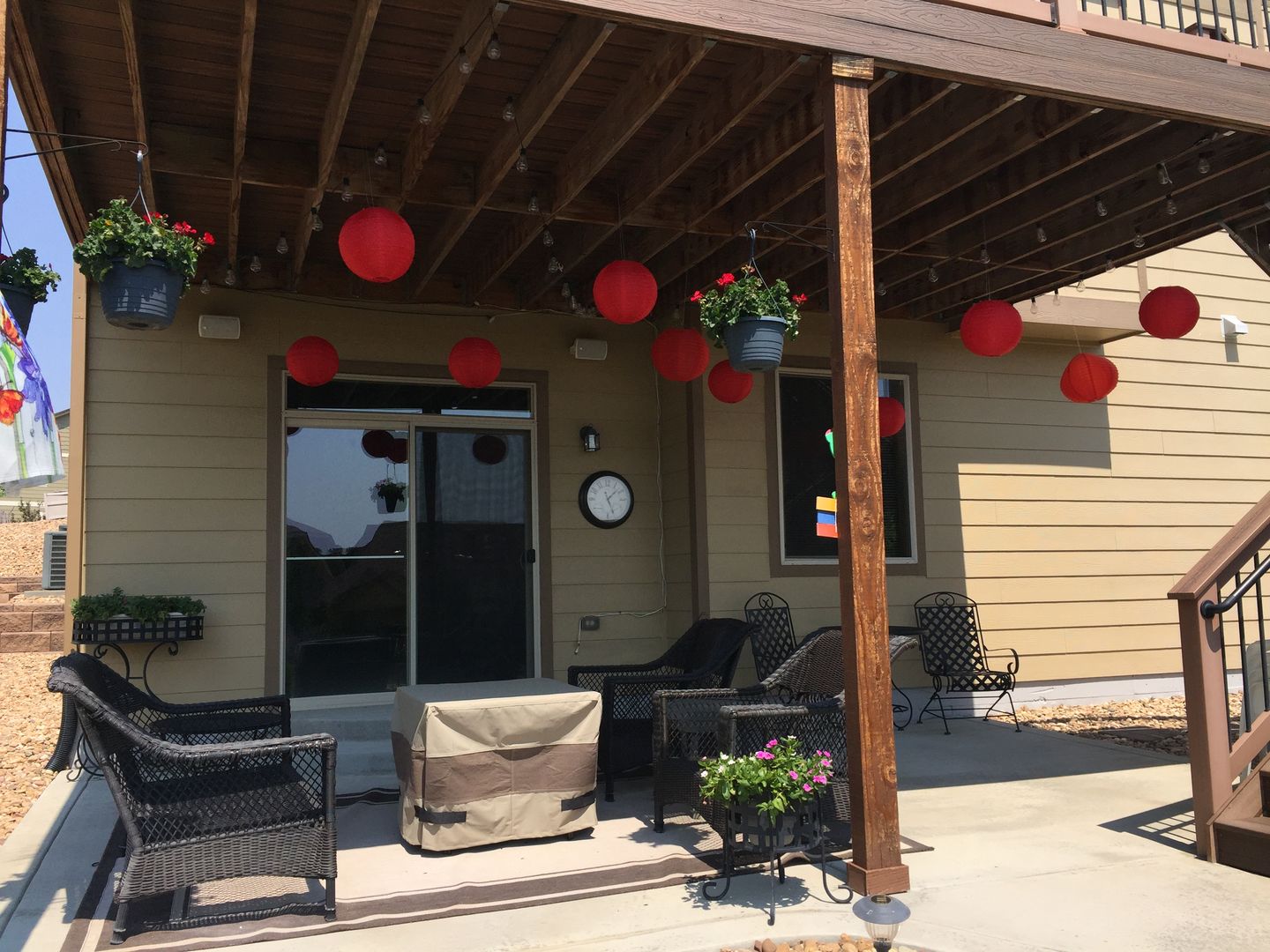 Customer photo review of 12" Red Shimmering Nylon Lantern, Even Ribbing, Durable, Hanging